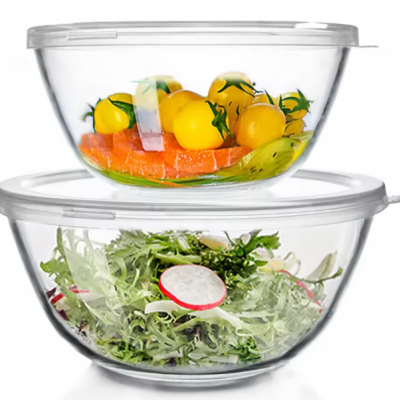 Small Large Size Glass Basin Salad & Soup Bowl High-Temperature Resistant