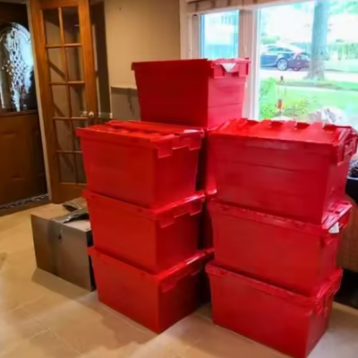  Large Heavy Duty Industry Tote Box Storage Containers Stackable Plastic Crate Logistic Distribution Moving